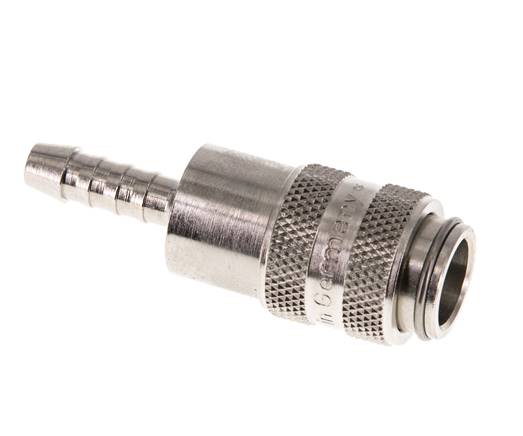 Messing vernickelt DN 5 Luftkupplungsmuffe 6 mm Schlauchpfeiler