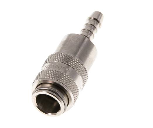Messing vernickelt DN 5 Luftkupplungsmuffe 6 mm Schlauchpfeiler