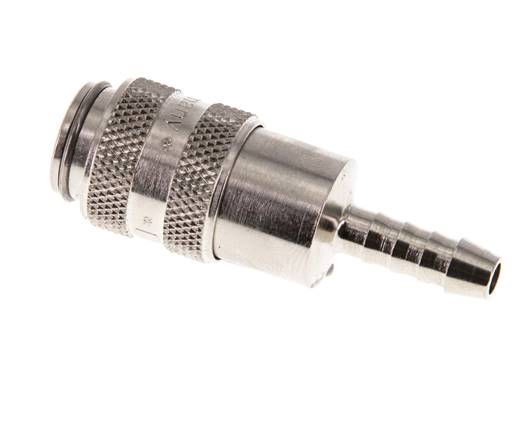 Messing vernickelt DN 5 Luftkupplungsmuffe 6 mm Schlauchpfeiler