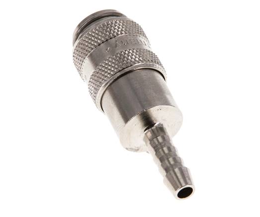 Messing vernickelt DN 5 Luftkupplungsmuffe 6 mm Schlauchpfeiler
