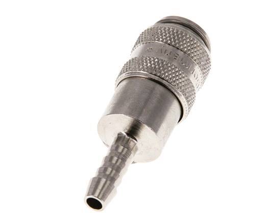 Messing vernickelt DN 5 Luftkupplungsmuffe 5 mm Schlauchpfeiler