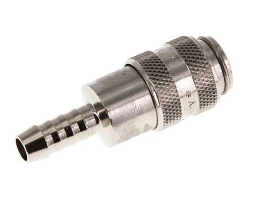 Messing vernickelt DN 5 Luftkupplungsmuffe 6 mm Schlauchpfeiler