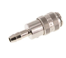 Messing vernickelt DN 5 Luftkupplungsmuffe 6 mm Schlauchsäule Doppelabsperrung