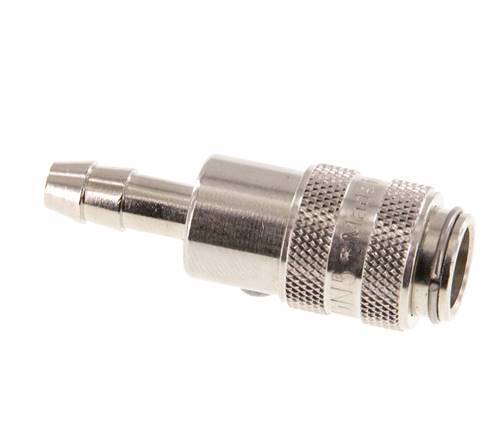 Messing vernickelt DN 5 Luftkupplungsmuffe 6 mm Schlauchsäule Doppelabsperrung