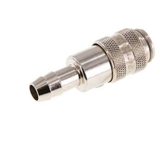 Nickel-plated Brass DN 5 Air Coupling Socket 8 mm Hose Pillar Double Shut-Off