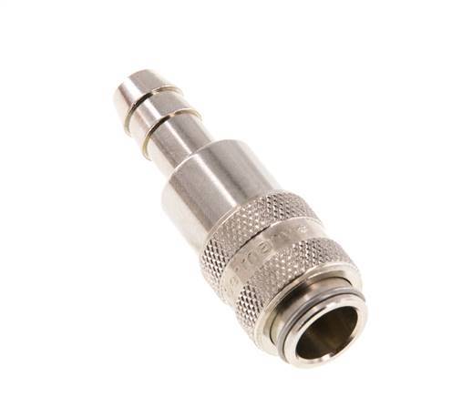 Nickel-plated Brass DN 5 Air Coupling Socket 8 mm Hose Pillar Double Shut-Off