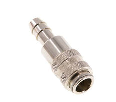 Nickel-plated Brass DN 5 Air Coupling Socket 8 mm Hose Pillar Double Shut-Off