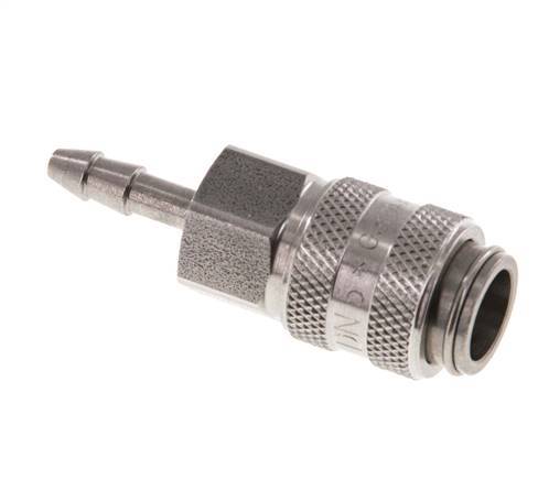Edelstahl DN 5 Luftkupplungsmuffe 4 mm Schlauchsäule Doppelabsperrung