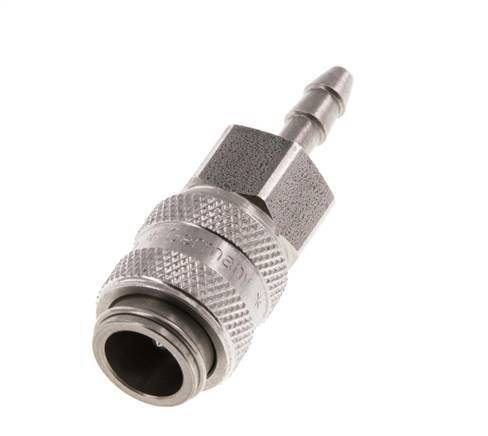Edelstahl DN 5 Luftkupplungsmuffe 4 mm Schlauchsäule Doppelabsperrung