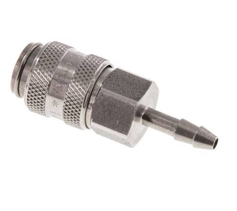 Edelstahl DN 5 Luftkupplungsmuffe 4 mm Schlauchsäule Doppelabsperrung
