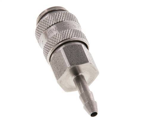 Edelstahl DN 5 Luftkupplungsmuffe 4 mm Schlauchsäule Doppelabsperrung