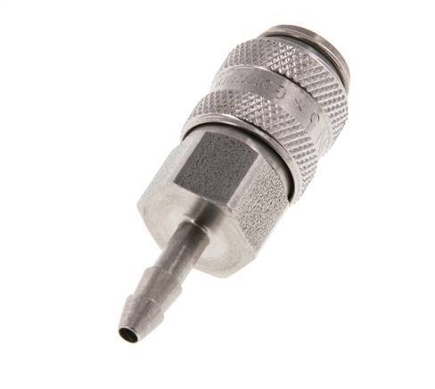 Edelstahl DN 5 Luftkupplungsmuffe 4 mm Schlauchsäule Doppelabsperrung