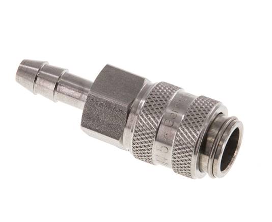 Edelstahl DN 5 Luftkupplungsmuffe 6 mm Schlauchsäule Doppelabsperrung