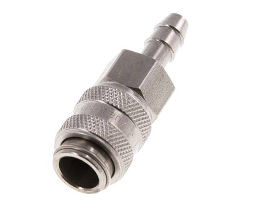Edelstahl DN 5 Luftkupplungsmuffe 6 mm Schlauchsäule Doppelabsperrung