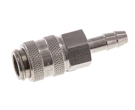 Edelstahl DN 5 Luftkupplungsmuffe 6 mm Schlauchsäule Doppelabsperrung