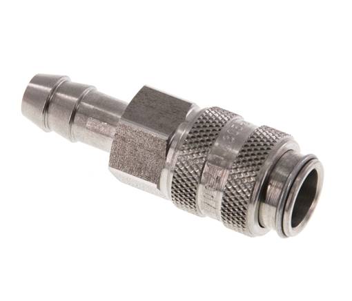 Edelstahl DN 5 Luftkupplungsmuffe 8 mm Schlauchsäule Doppelabsperrung