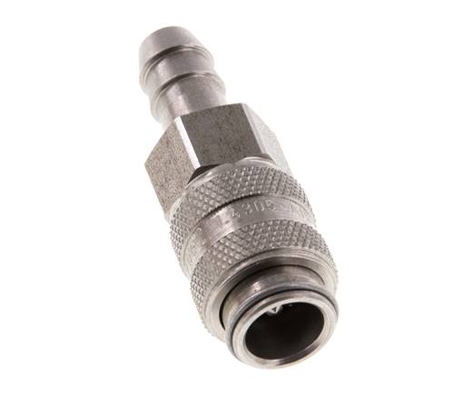 Edelstahl DN 5 Luftkupplungsmuffe 8 mm Schlauchsäule Doppelabsperrung
