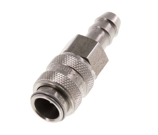 Edelstahl DN 5 Luftkupplungsmuffe 8 mm Schlauchsäule Doppelabsperrung