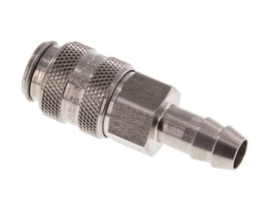 Edelstahl DN 5 Luftkupplungsmuffe 8 mm Schlauchsäule Doppelabsperrung