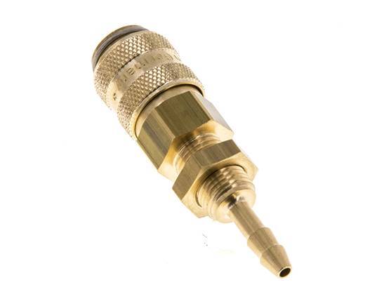 Messing DN 5 Luftkupplungsmuffe 4 mm Schlauch Säule Bulkhead