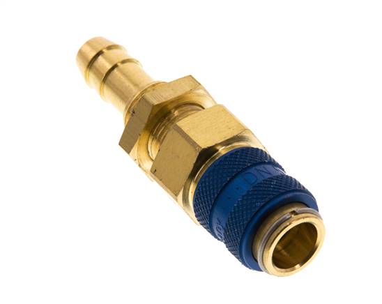 Messing DN 5 Blau Air Coupling Socket 8 mm Schlauch Säule Bulkhead