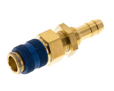 Messing DN 5 Blau Air Coupling Socket 8 mm Schlauch Säule Bulkhead