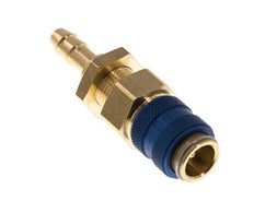 Messing DN 5 Blau Luftkupplung Muffe 6 mm Schlauch Säule Bulkhead Double Shut-Off