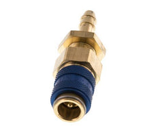 Messing DN 5 Blau Luftkupplung Muffe 6 mm Schlauch Säule Bulkhead Double Shut-Off