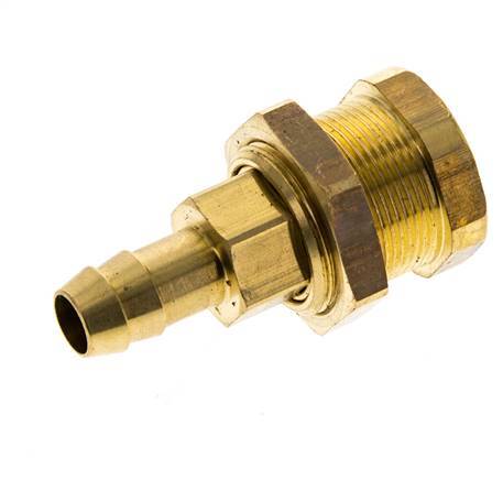 Brass DN 5 Air Coupling Socket 9 mm Hose Pillar Bulkhead Pull-Off