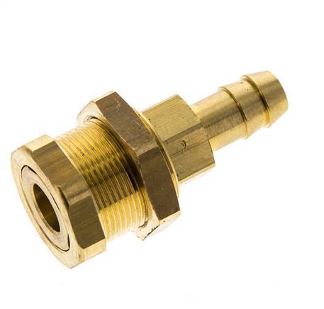 Messing DN 5 Luftkupplung Muffe 9 mm Schlauch Säule Bulkhead Pull-Off
