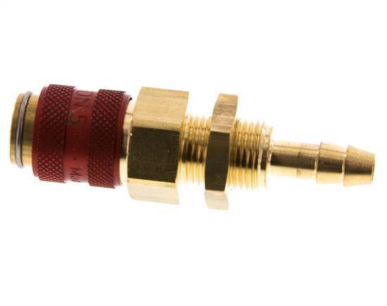 Messing DN 5 Rot Air Coupling Socket 6 mm Schlauch Säule Bulkhead