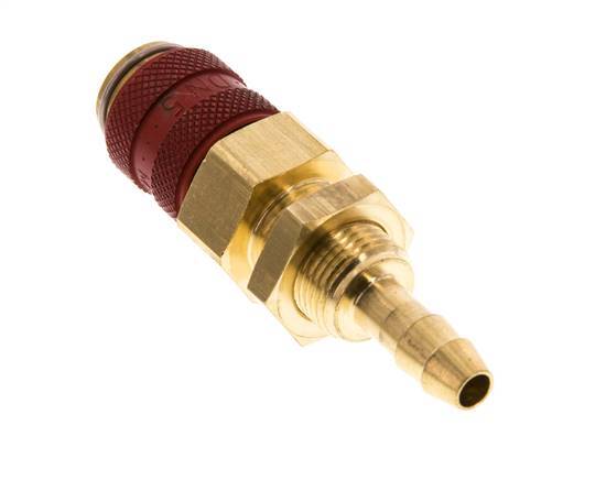 Messing DN 5 Rot Air Coupling Socket 6 mm Schlauch Säule Bulkhead