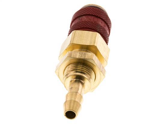 Messing DN 5 Rot Air Coupling Socket 6 mm Schlauch Säule Bulkhead