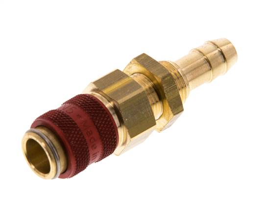 Messing DN 5 Rot Air Coupling Socket 8 mm Schlauch Säule Bulkhead