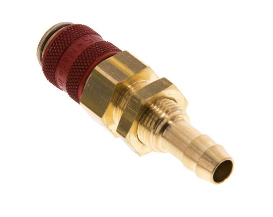 Messing DN 5 Rot Air Coupling Socket 8 mm Schlauch Säule Bulkhead