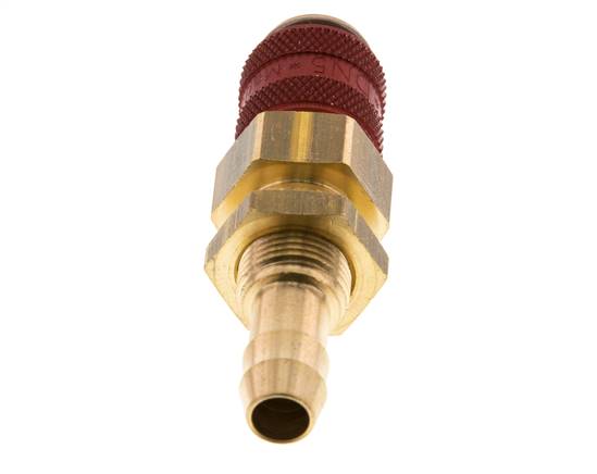 Messing DN 5 Rot Air Coupling Socket 8 mm Schlauch Säule Bulkhead