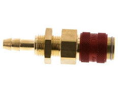 Messing DN 5 Rot Luftkupplung Muffe 6 mm Schlauch Säule Bulkhead Doppelte Absperrung