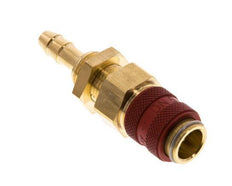 Messing DN 5 Rot Luftkupplung Muffe 6 mm Schlauch Säule Bulkhead Doppelte Absperrung