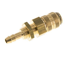 Brass DN 5 Air Coupling Socket 6 mm Hose Pillar Bulkhead Double Shut-Off