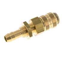 Brass DN 5 Air Coupling Socket 8 mm Hose Pillar Bulkhead Double Shut-Off