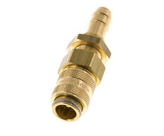 Brass DN 5 Air Coupling Socket 8 mm Hose Pillar Bulkhead Double Shut-Off