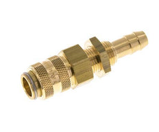 Brass DN 5 Air Coupling Socket 8 mm Hose Pillar Bulkhead Double Shut-Off