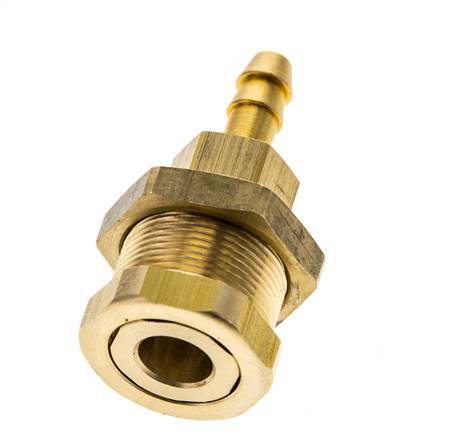 Messing DN 5 Luftkupplung Muffe 6 mm Schlauch Säule Bulkhead Pull-Off Double Shut-Off