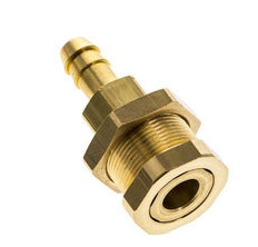 Messing DN 5 Luftkupplung Muffe 8 mm Schlauch Säule Bulkhead Pull-Off Double Shut-Off