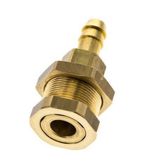 Messing DN 5 Luftkupplung Muffe 8 mm Schlauch Säule Bulkhead Pull-Off Double Shut-Off