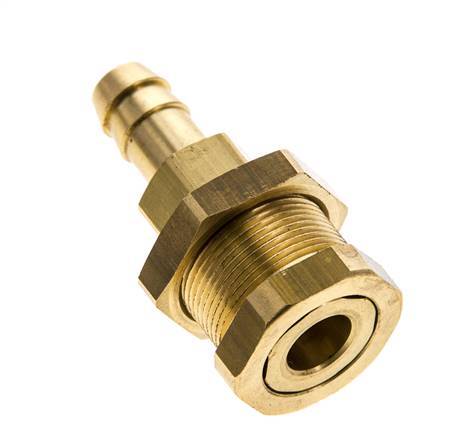 Messing DN 5 Luftkupplung Muffe 9 mm Schlauch Säule Bulkhead Pull-Off Double Shut-Off