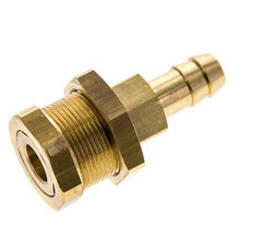 Messing DN 5 Luftkupplung Muffe 9 mm Schlauch Säule Bulkhead Pull-Off Double Shut-Off