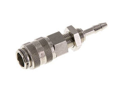 Nickel-plated Brass DN 5 Air Coupling Socket 4 mm Hose Pillar Bulkhead