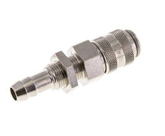 Nickel-plated Brass DN 5 Air Coupling Socket 8 mm Hose Pillar Bulkhead