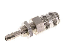 Messing vernickelt DN 5 Luftkupplungsmuffe 6 mm Schlauchsäule Bulkhead Double Shut-Off